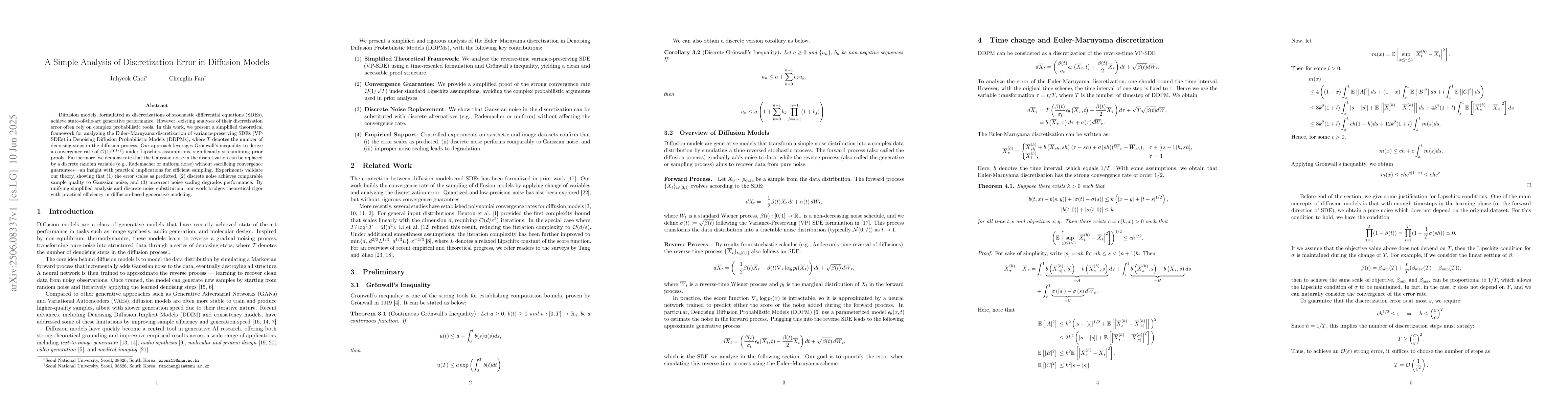 Thumbnail for A Simple Analysis of Discretization Error in Diffusion Models