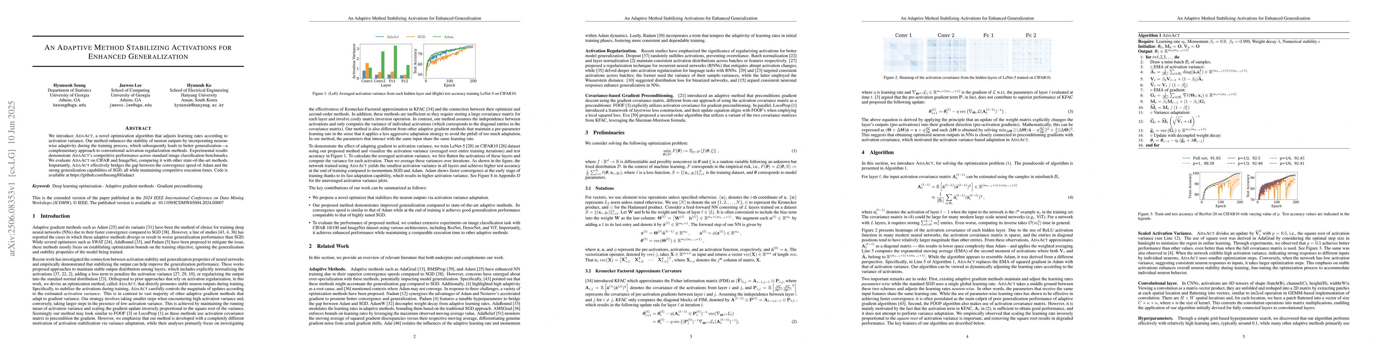 Thumbnail for An Adaptive Method Stabilizing Activations for Enhanced Generalization