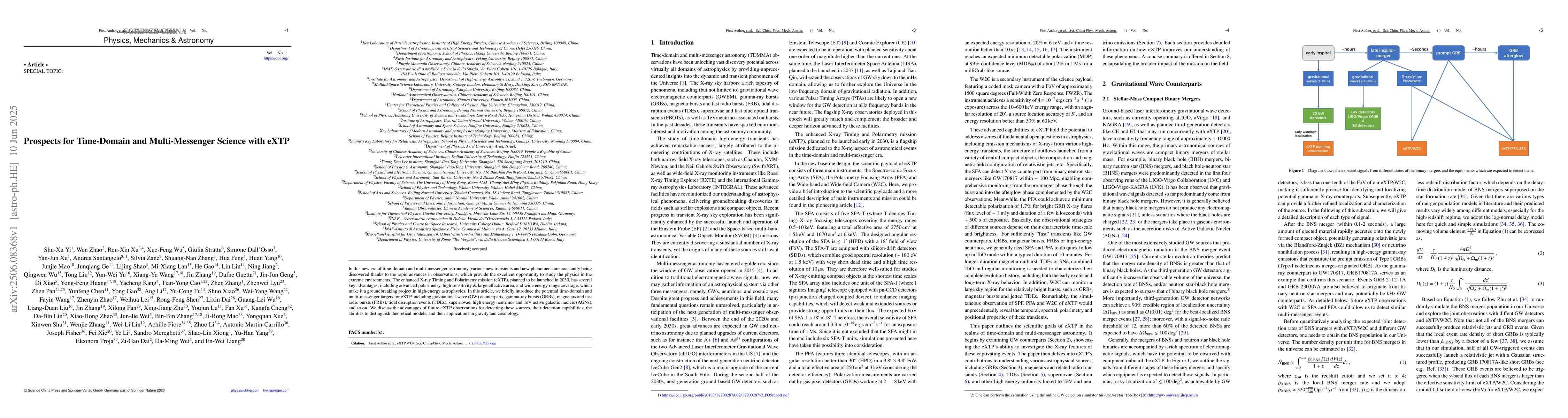 Thumbnail for Prospects for Time-Domain and Multi-Messenger Science with eXTP