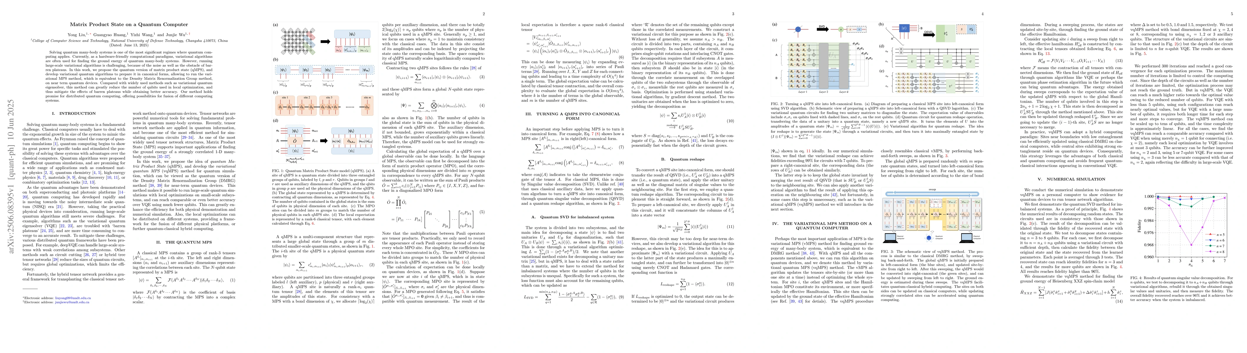 Thumbnail for Matrix Product State on a Quantum Computer