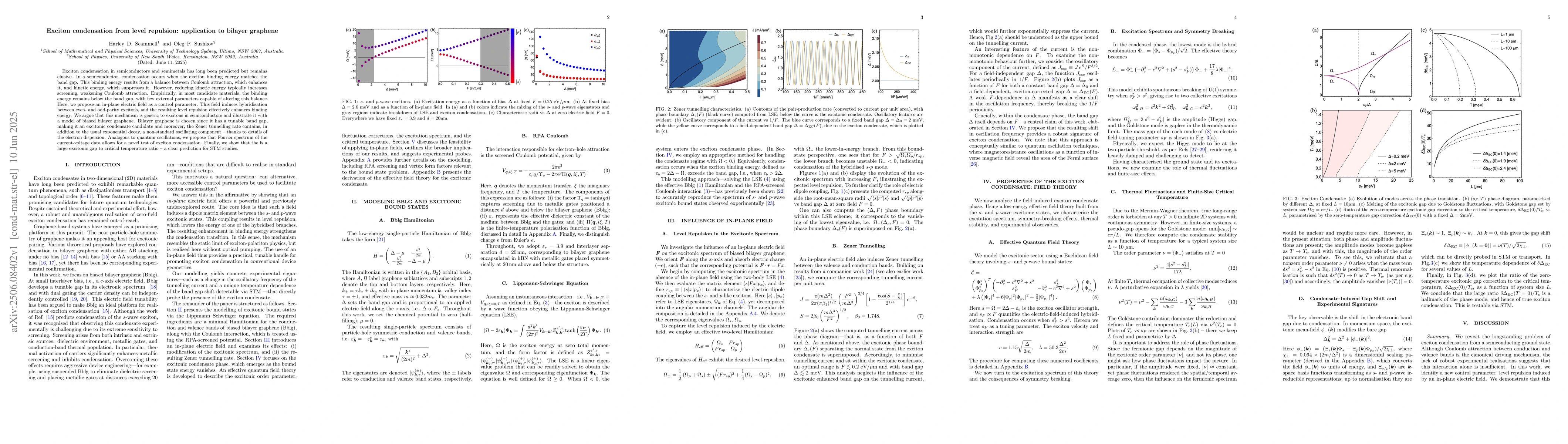 Thumbnail for Exciton condensation from level repulsion: application to bilayer
  graphene