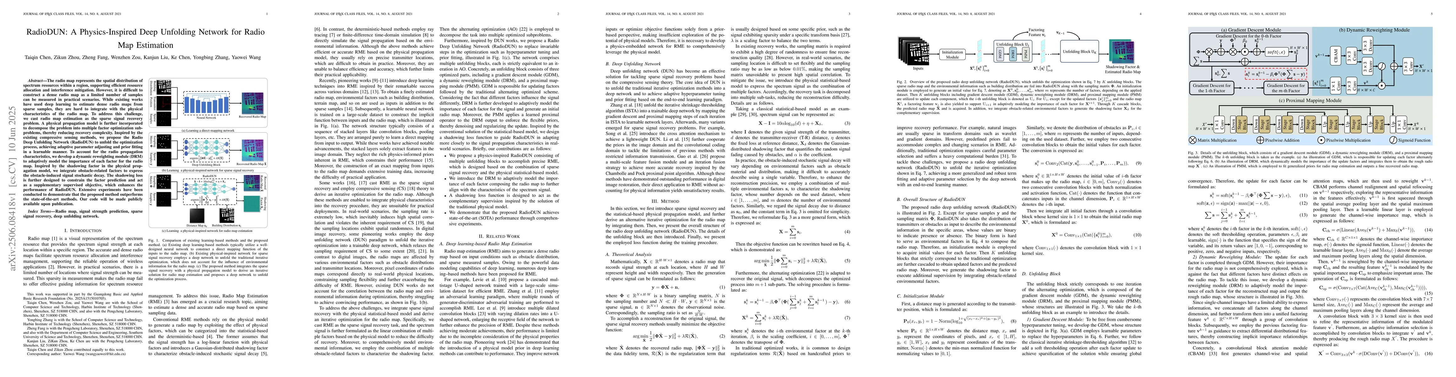 Thumbnail for RadioDUN: A Physics-Inspired Deep Unfolding Network for Radio Map
  Estimation