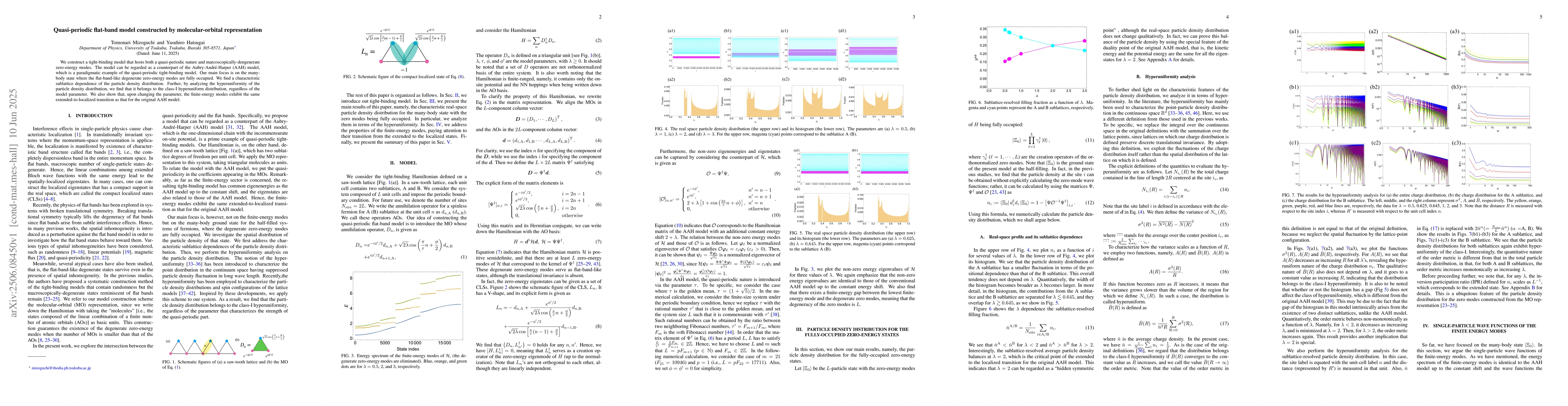 Thumbnail for Quasi-periodic flat-band model constructed by molecular-orbital
  representation
