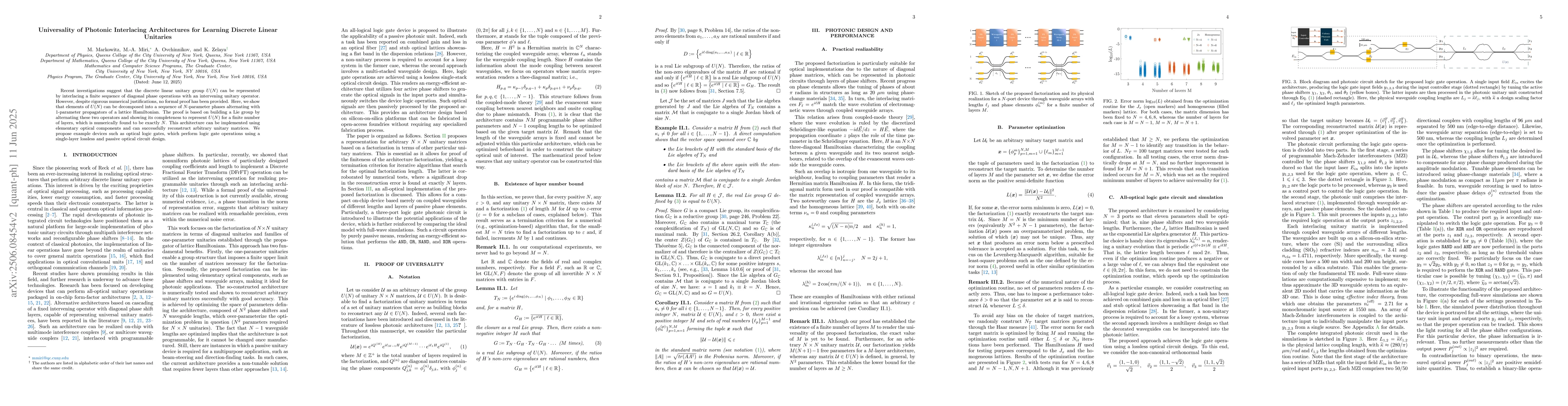 Thumbnail for Universality of Photonic Interlacing Architectures for Learning Discrete
  Linear Unitaries