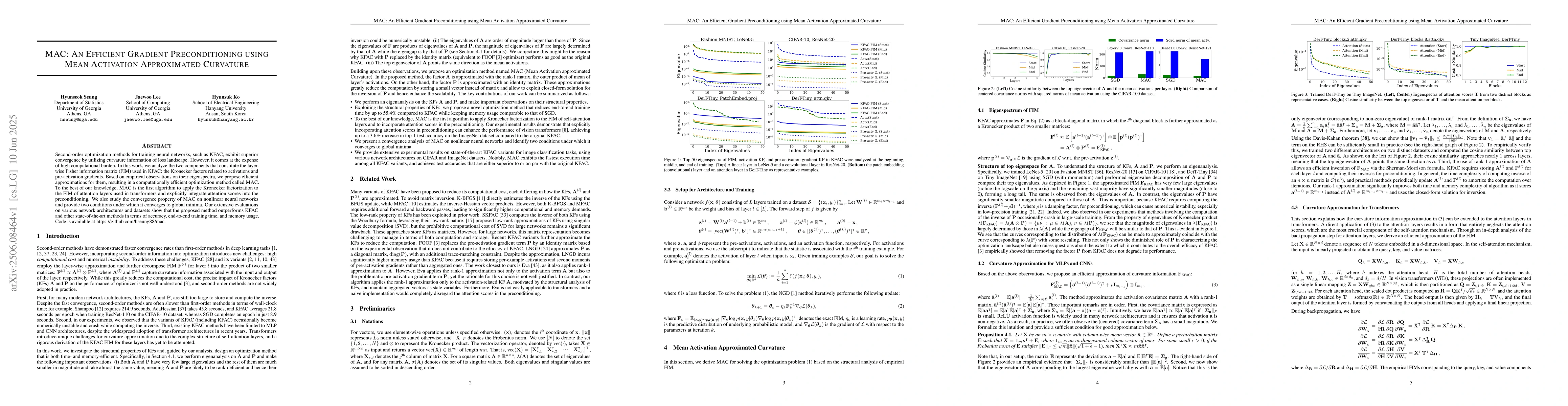 Thumbnail for MAC: An Efficient Gradient Preconditioning using Mean Activation
  Approximated Curvature