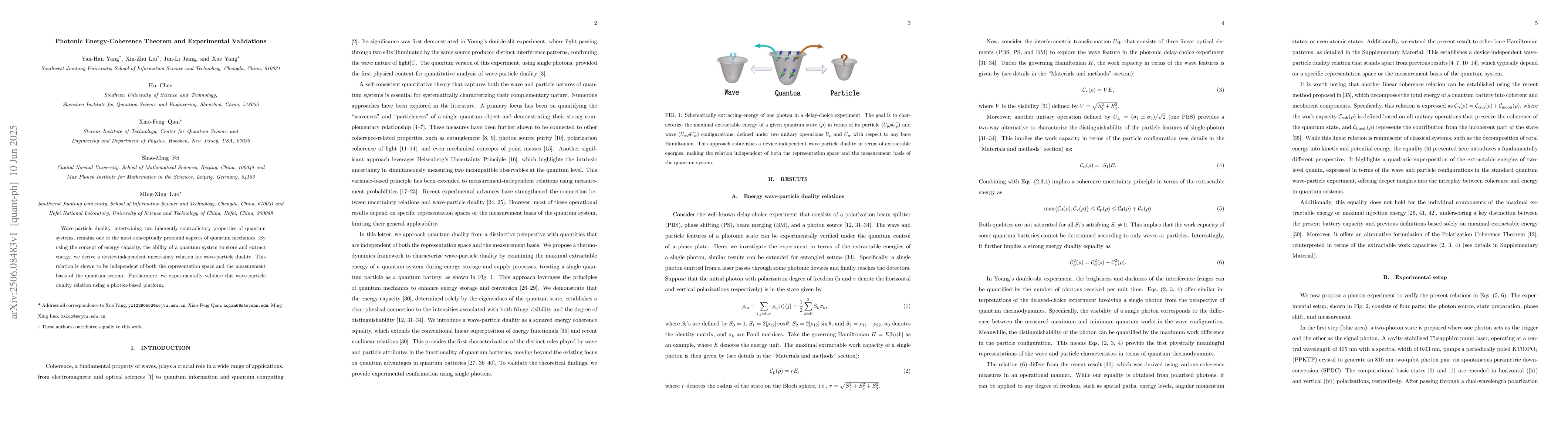 Thumbnail for Photonic Energy-Coherence Theorem and Experimental Validations