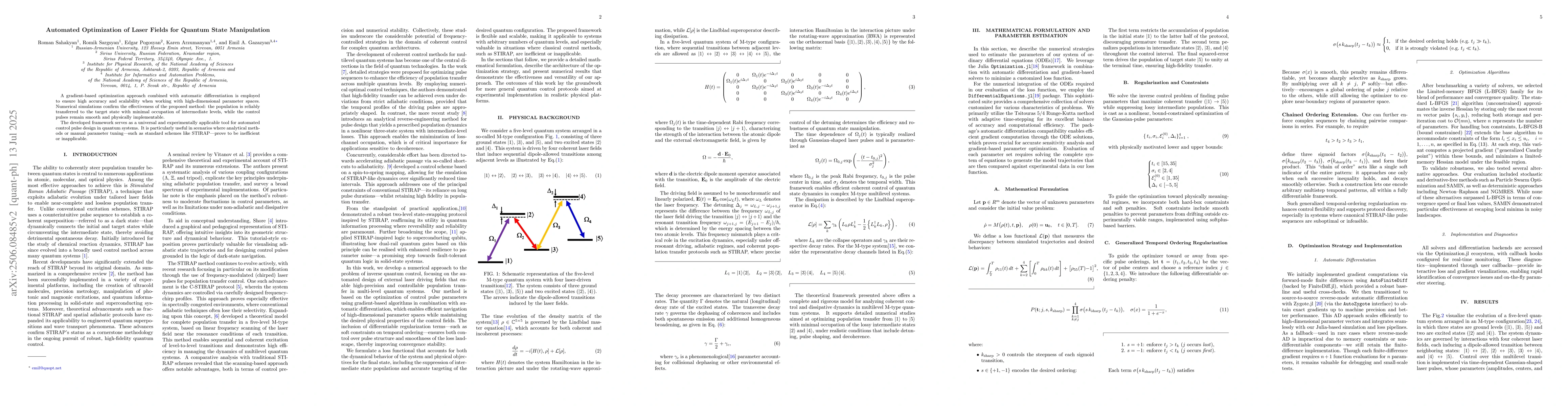 Thumbnail for Automated Optimization of Laser Fields for Quantum State Manipulation