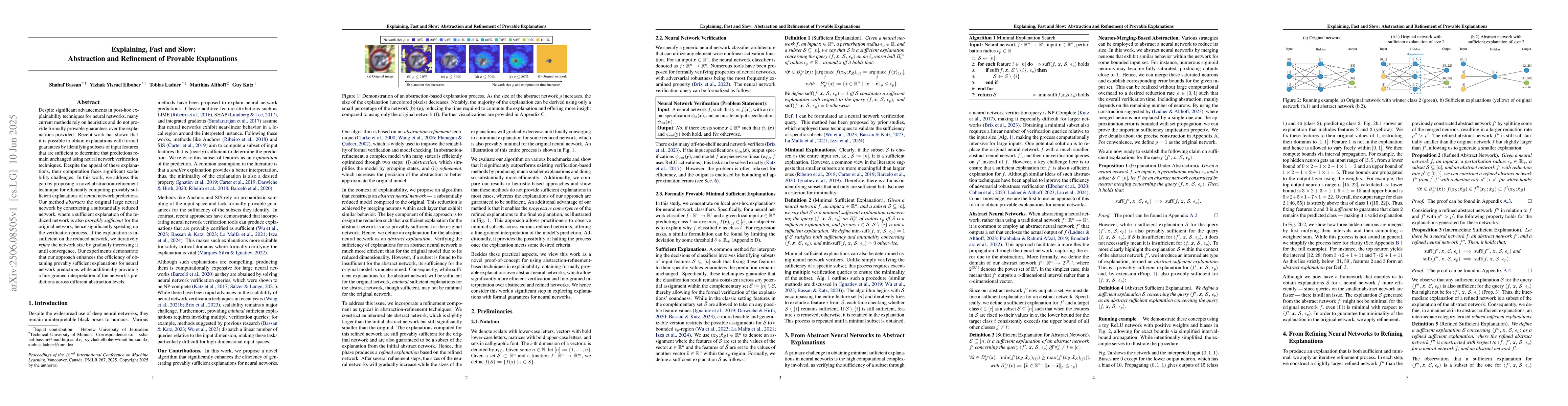 Thumbnail for Explaining, Fast and Slow: Abstraction and Refinement of Provable
  Explanations