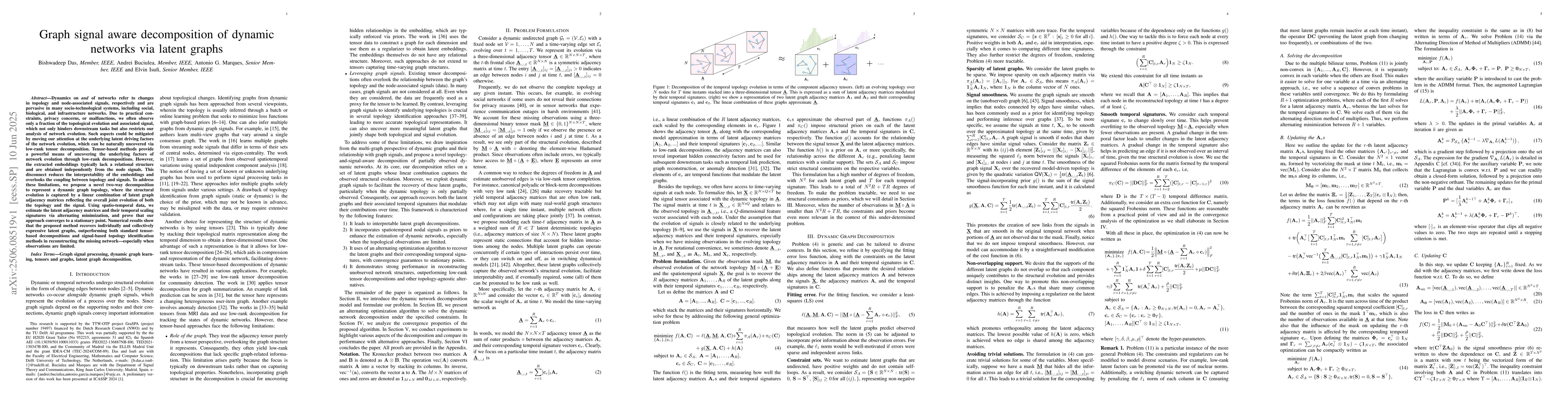 Thumbnail for Graph signal aware decomposition of dynamic networks via latent graphs