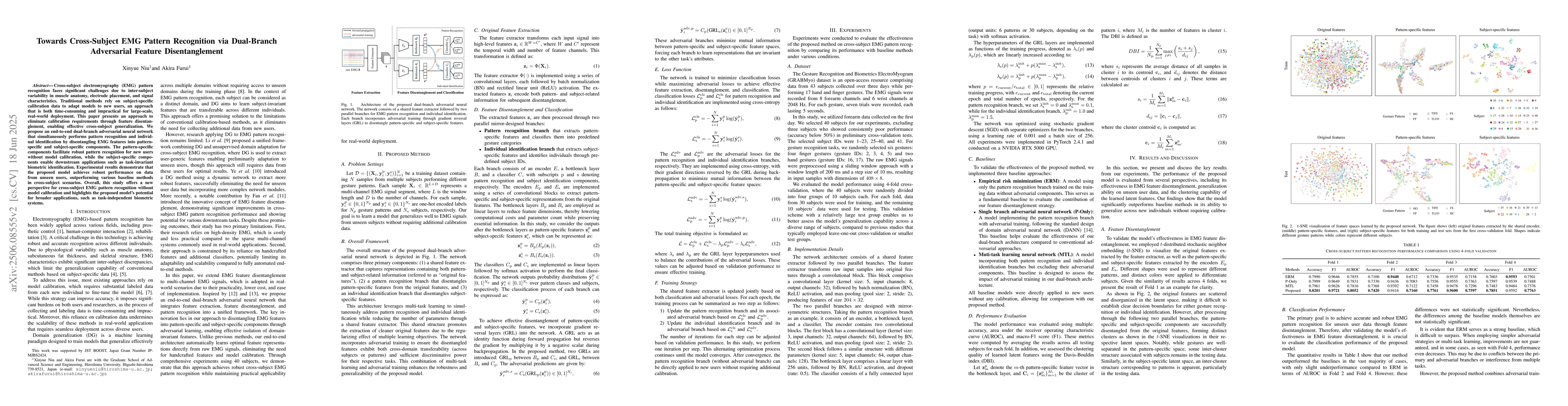 Thumbnail for Towards Cross-Subject EMG Pattern Recognition via Dual-Branch
  Adversarial Feature Disentanglement