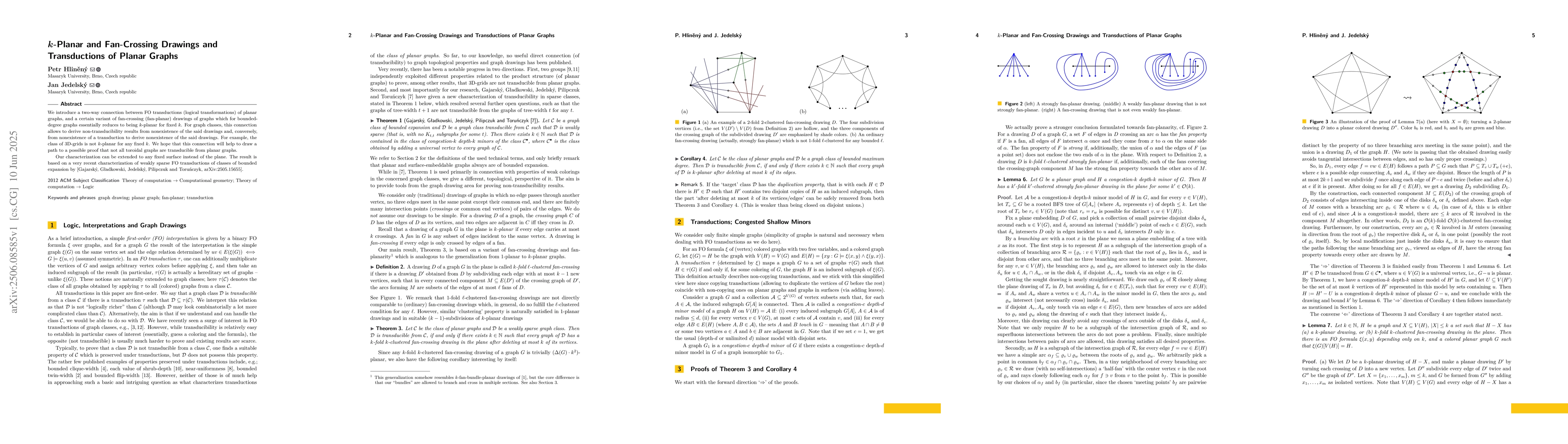 Thumbnail for k-Planar and Fan-Crossing Drawings and Transductions of Planar Graphs
