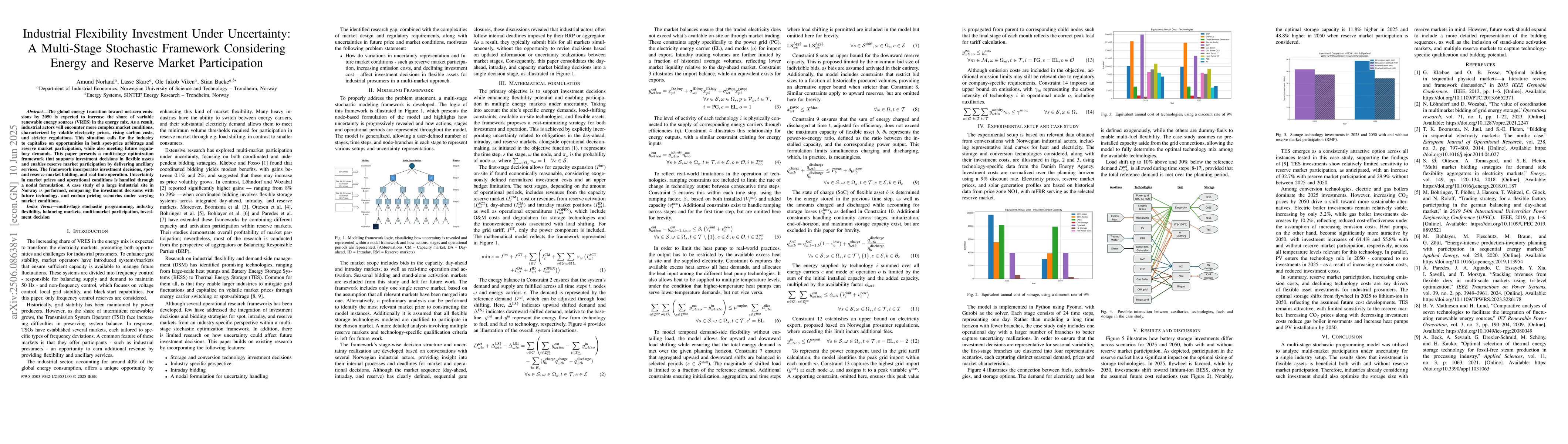Thumbnail for Industrial Flexibility Investment Under Uncertainty: A Multi-Stage
  Stochastic Framework Considering Energy and Reserve Market Participation