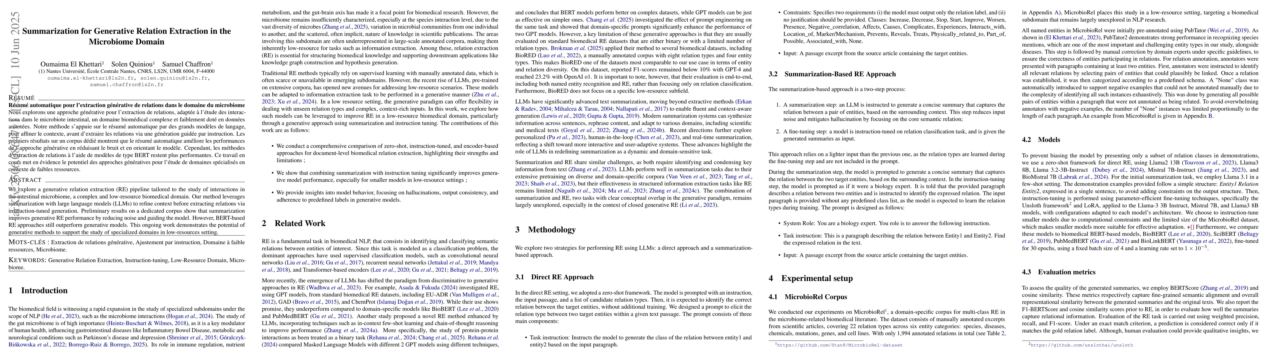Thumbnail for Summarization for Generative Relation Extraction in the Microbiome
  Domain