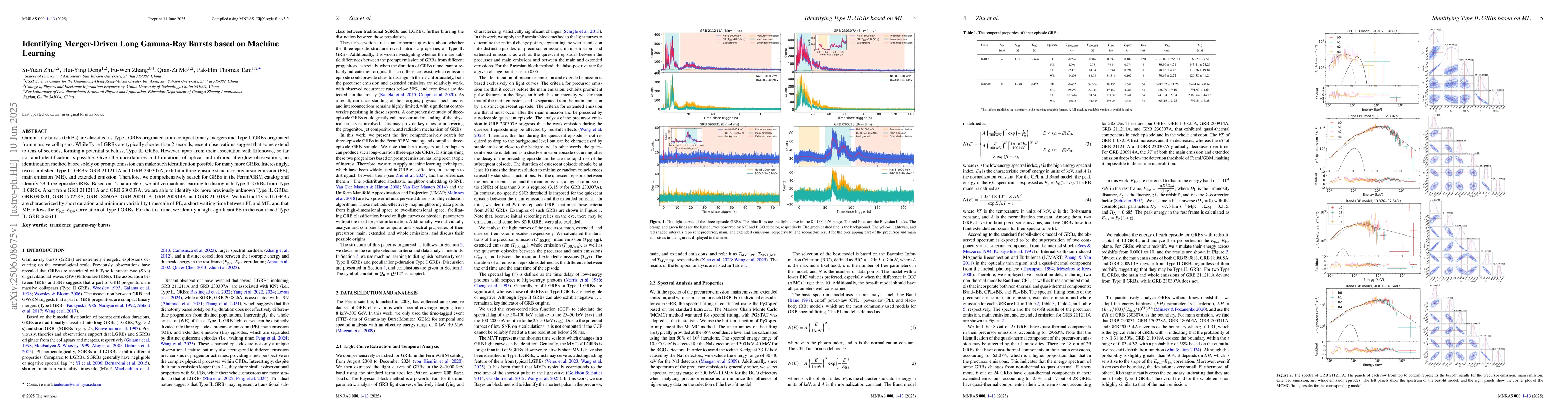Thumbnail for Identifying Merger-Driven Long Gamma-Ray Bursts based on Machine
  Learning