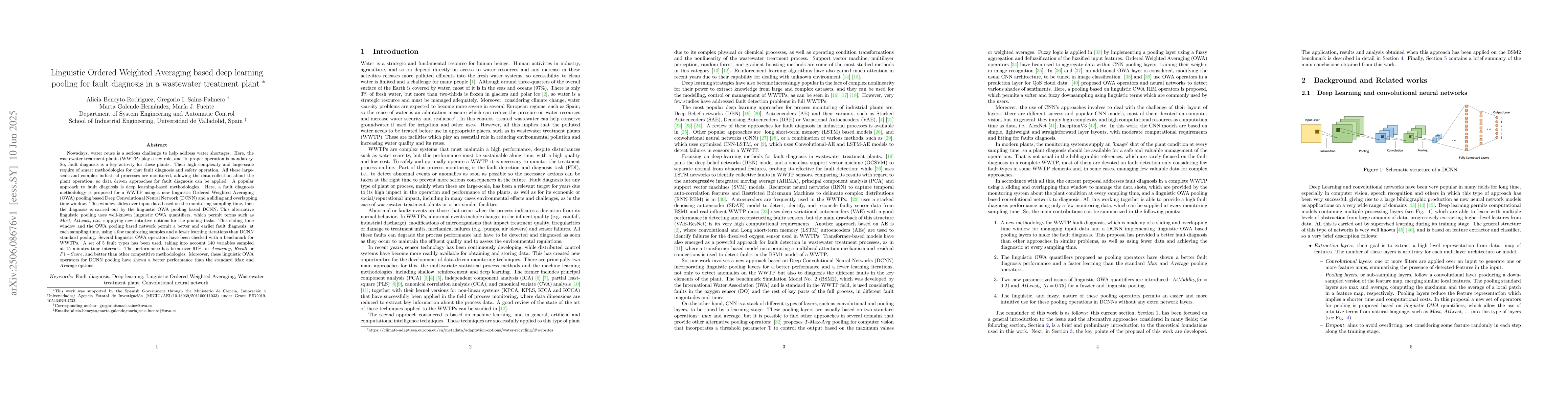 Thumbnail for Linguistic Ordered Weighted Averaging based deep learning pooling for
  fault diagnosis in a wastewater treatment plant