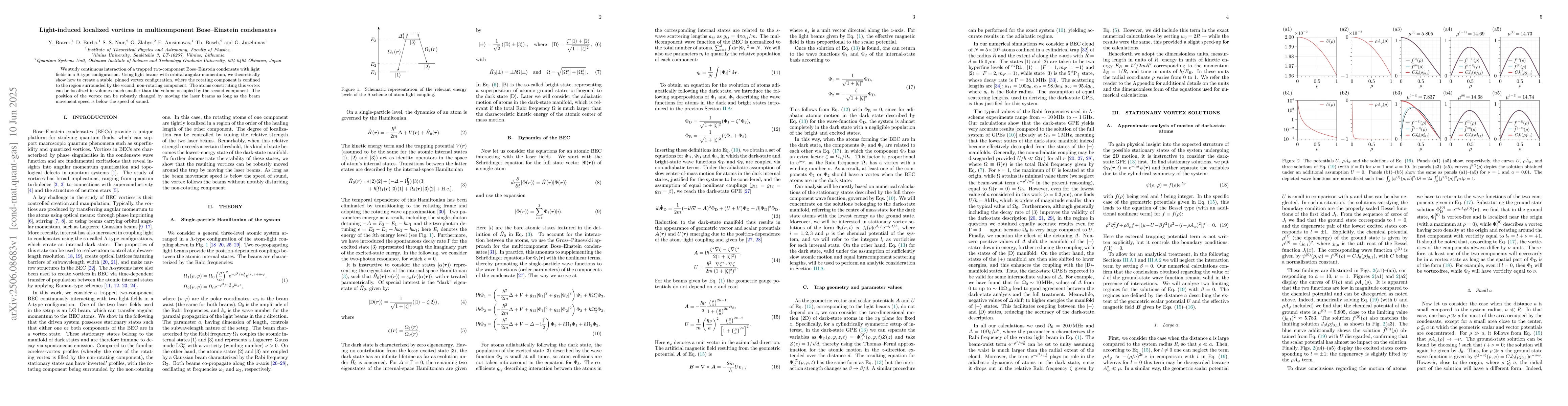 Thumbnail for Light-induced localized vortices in multicomponent Bose-Einstein
  condensates