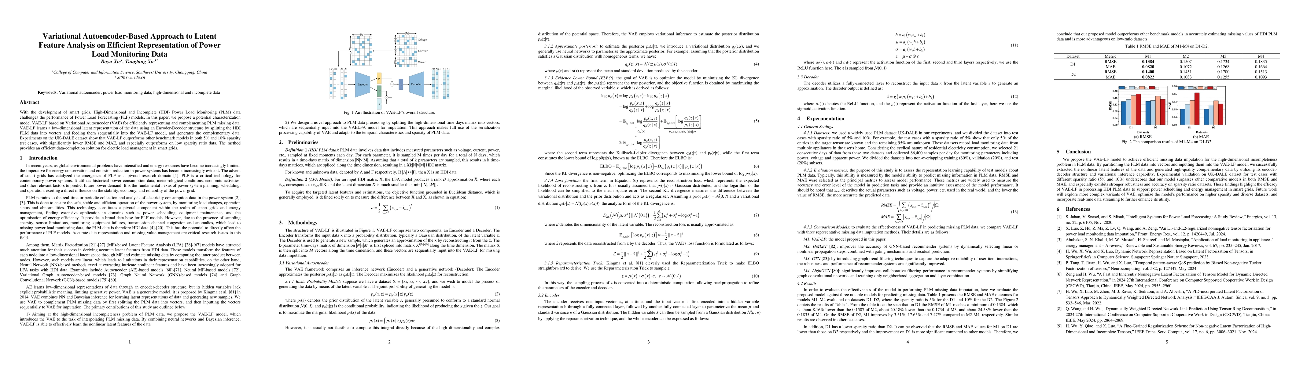 Thumbnail for Variational Autoencoder-Based Approach to Latent Feature Analysis on
  Efficient Representation of Power Load Monitoring Data