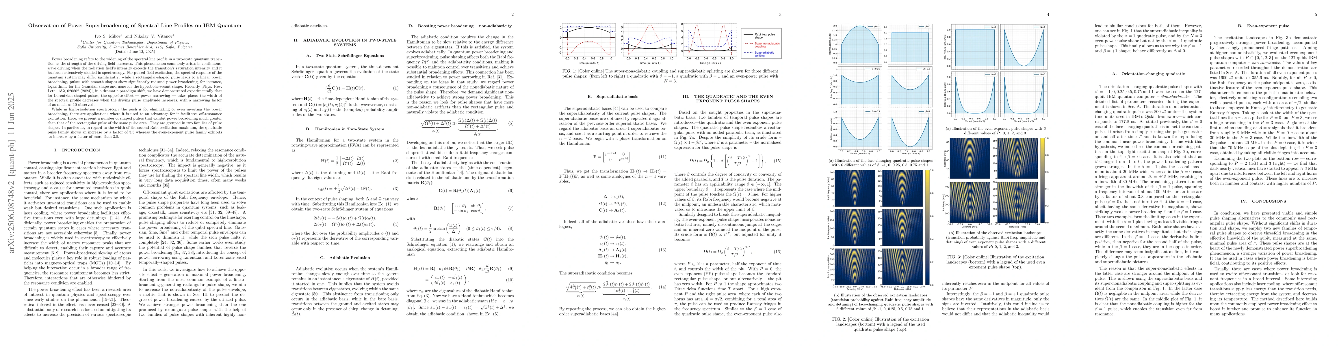 Thumbnail for Observation of Power Superbroadening of Spectral Line Profiles on IBM
  Quantum