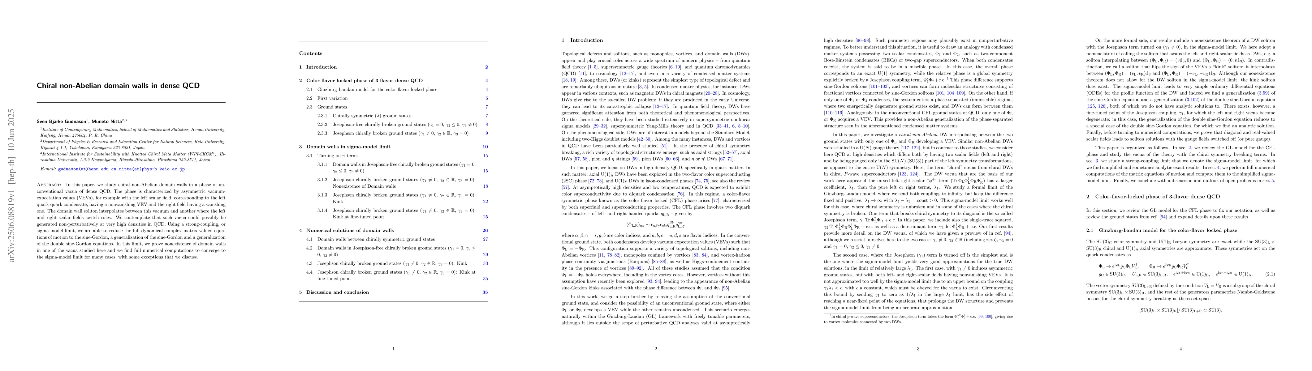 Thumbnail for Chiral non-Abelian domain walls in dense QCD