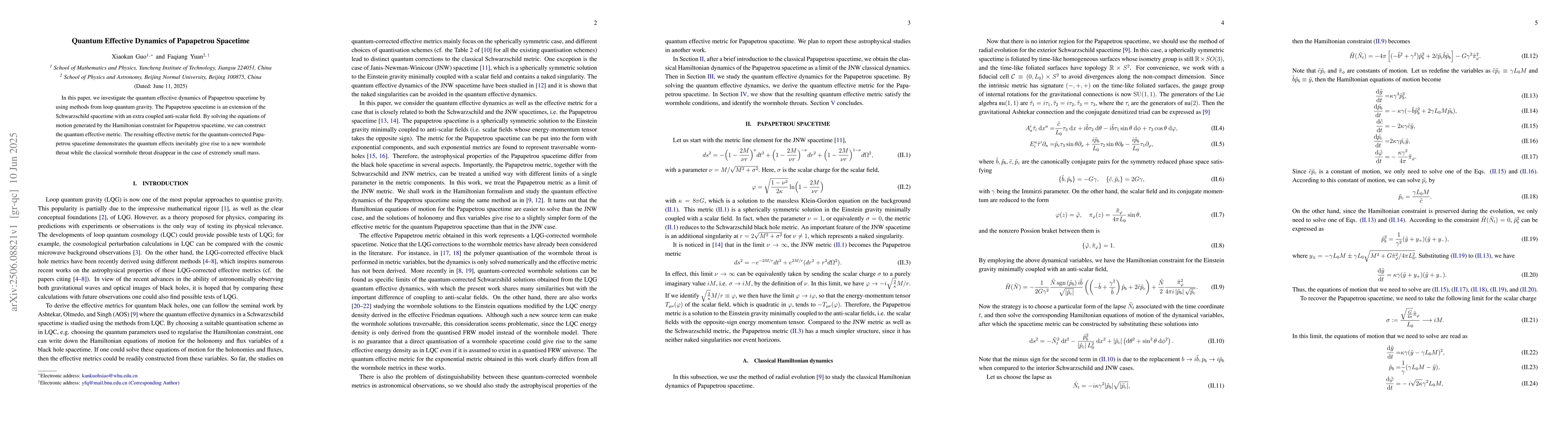 Thumbnail for Quantum Effective Dynamics of Papapetrou Spacetime