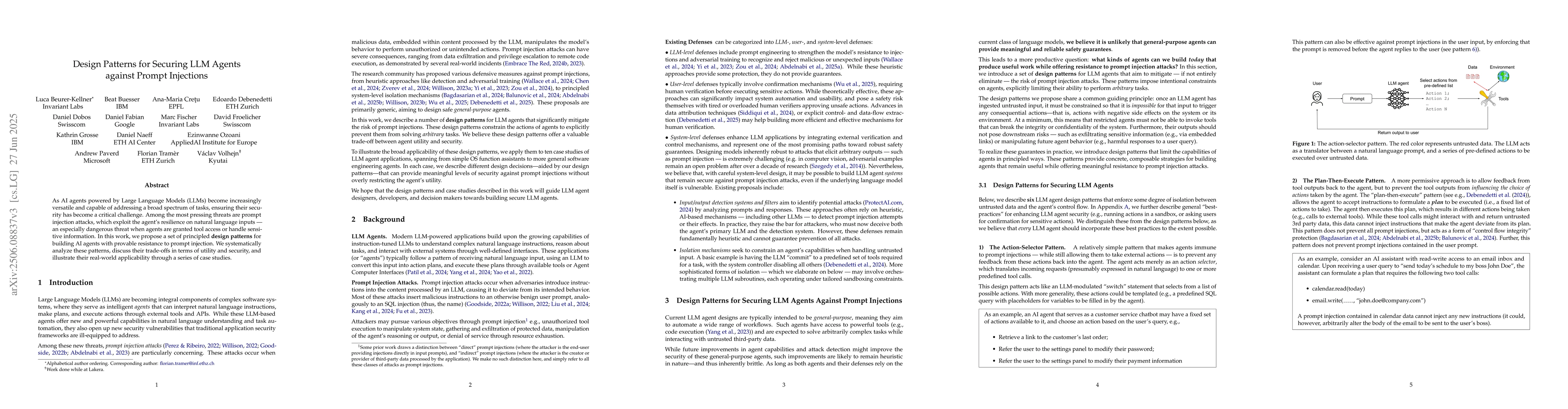 Thumbnail for Design Patterns for Securing LLM Agents against Prompt Injections