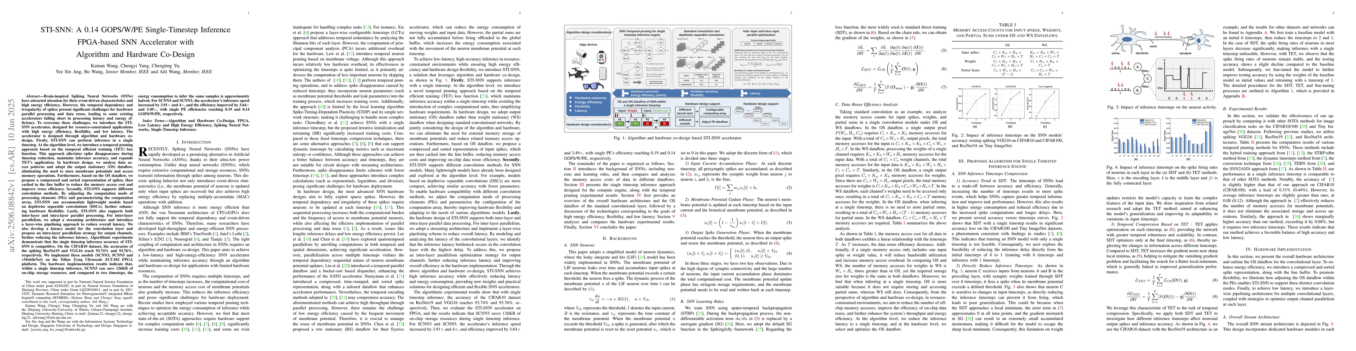Thumbnail for STI-SNN: A 0.14 GOPS/W/PE Single-Timestep Inference FPGA-based SNN
  Accelerator with Algorithm and Hardware Co-Design