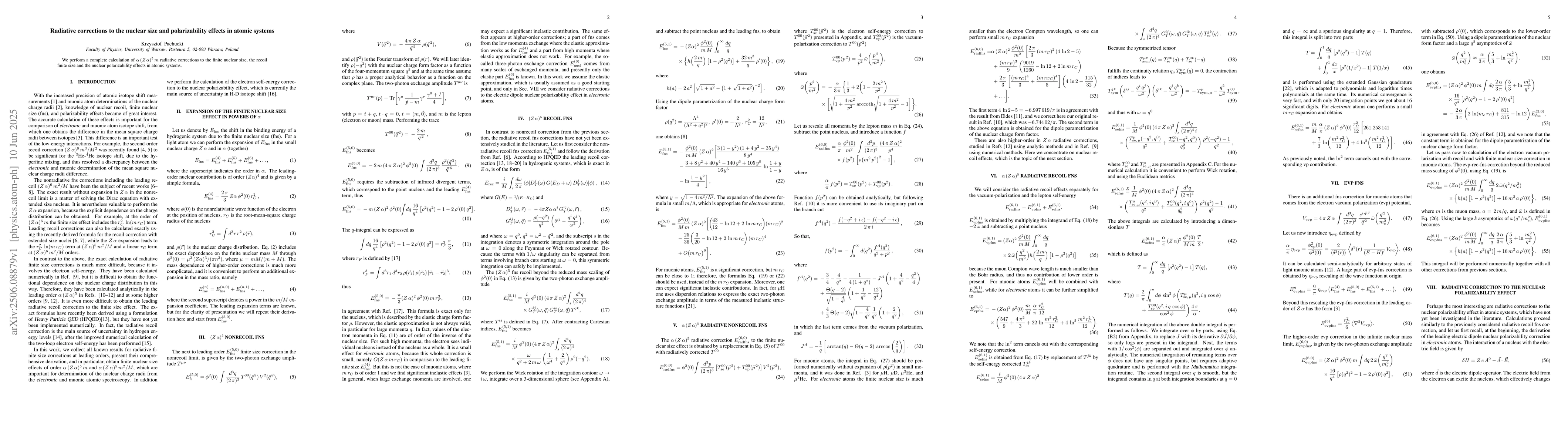Thumbnail for Radiative corrections to the nuclear size and polarizability effects in
  atomic systems