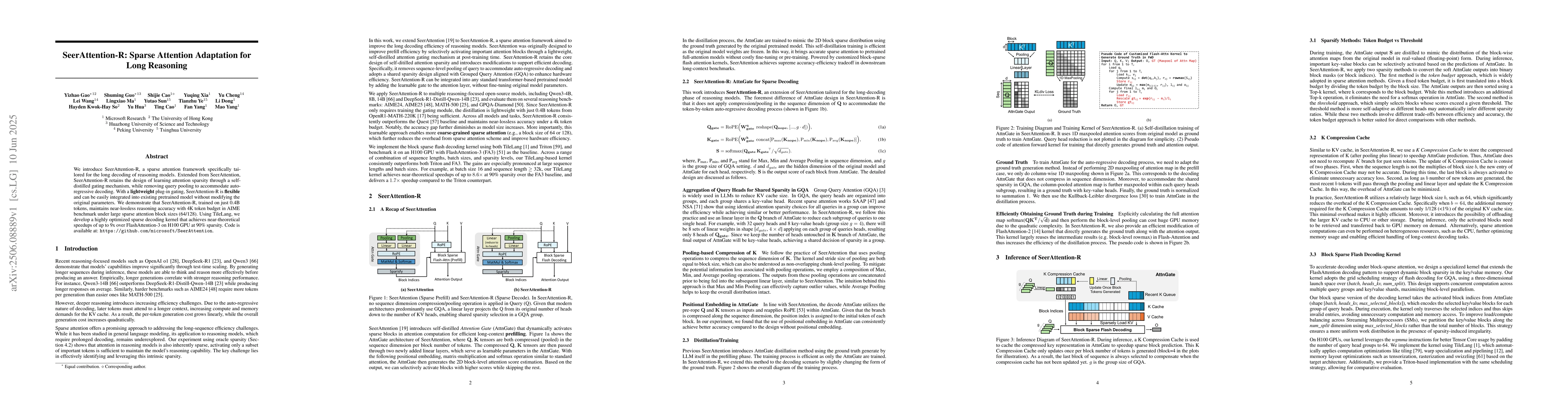 Thumbnail for SeerAttention-R: Sparse Attention Adaptation for Long Reasoning
