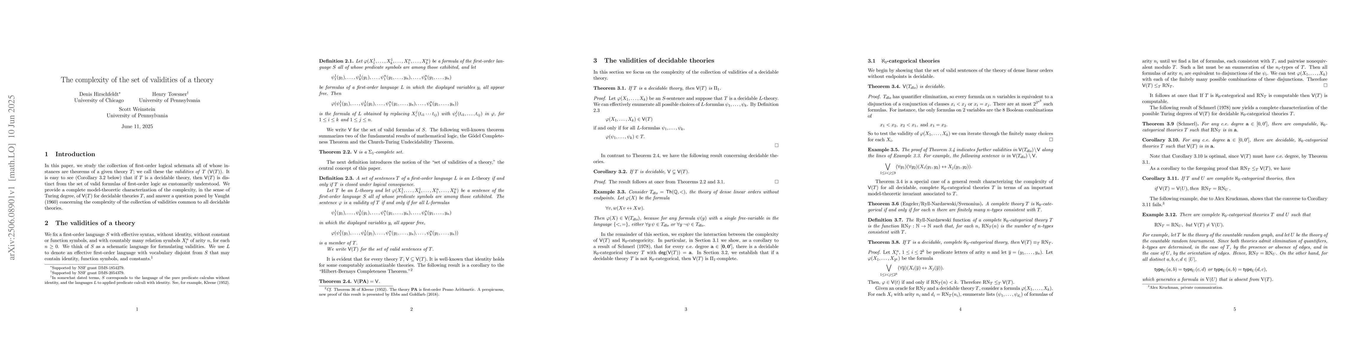 Thumbnail for The Complexity of the Set of Validities of a Theory