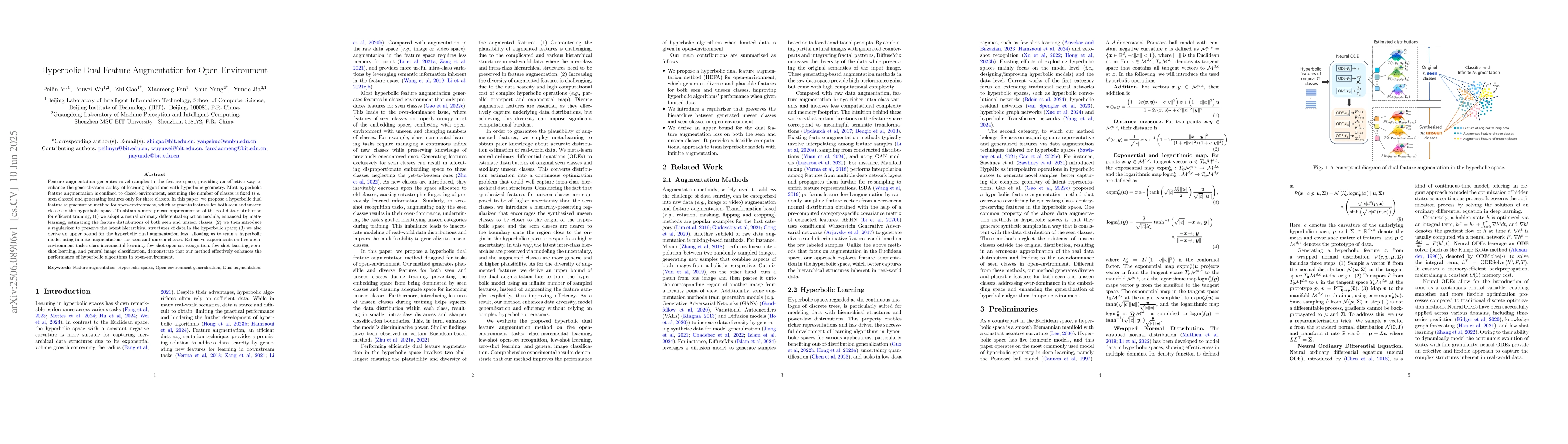 Thumbnail for Hyperbolic Dual Feature Augmentation for Open-Environment