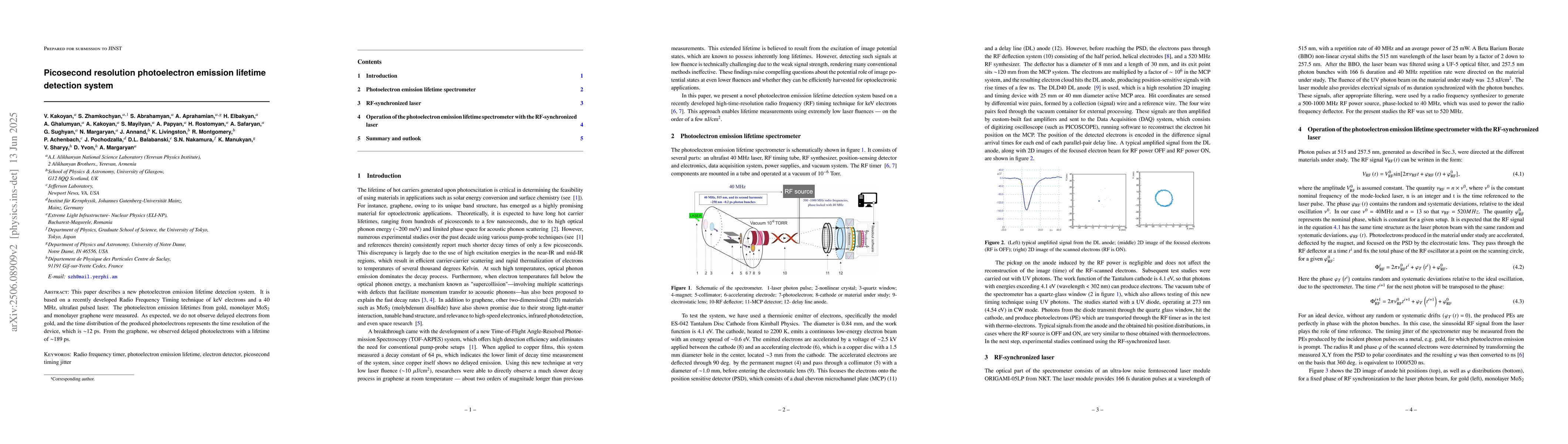Thumbnail for Picosecond resolution photoelectron emission lifetime detection system
