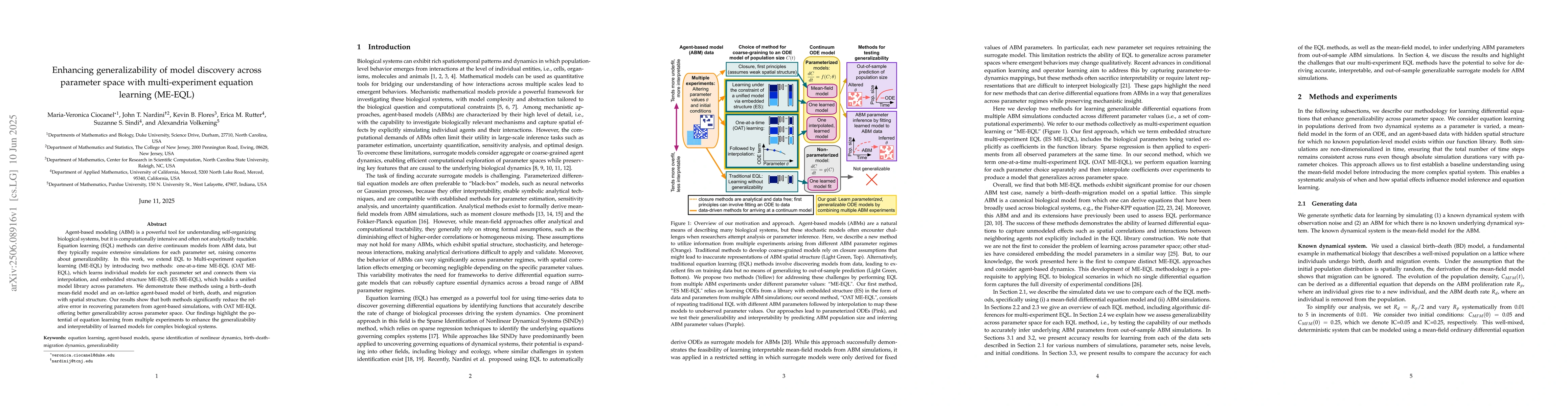 Thumbnail for Enhancing generalizability of model discovery across parameter space
  with multi-experiment equation learning (ME-EQL)