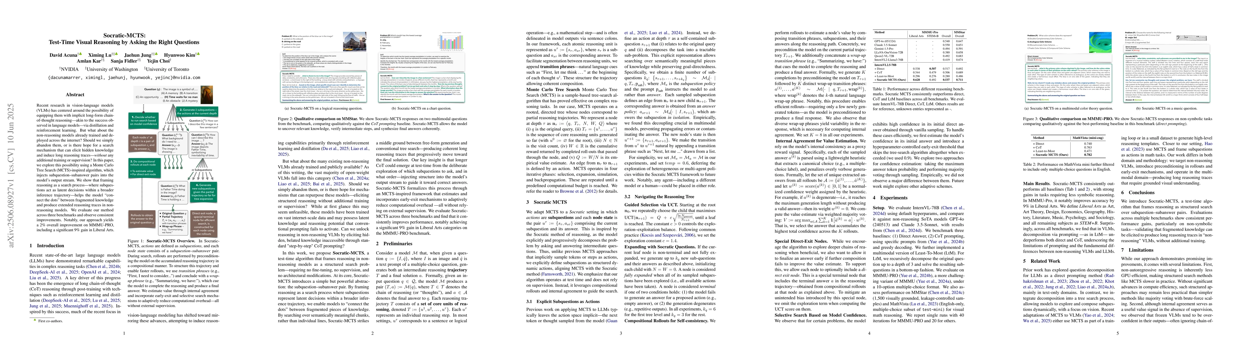 Thumbnail for Socratic-MCTS: Test-Time Visual Reasoning by Asking the Right Questions