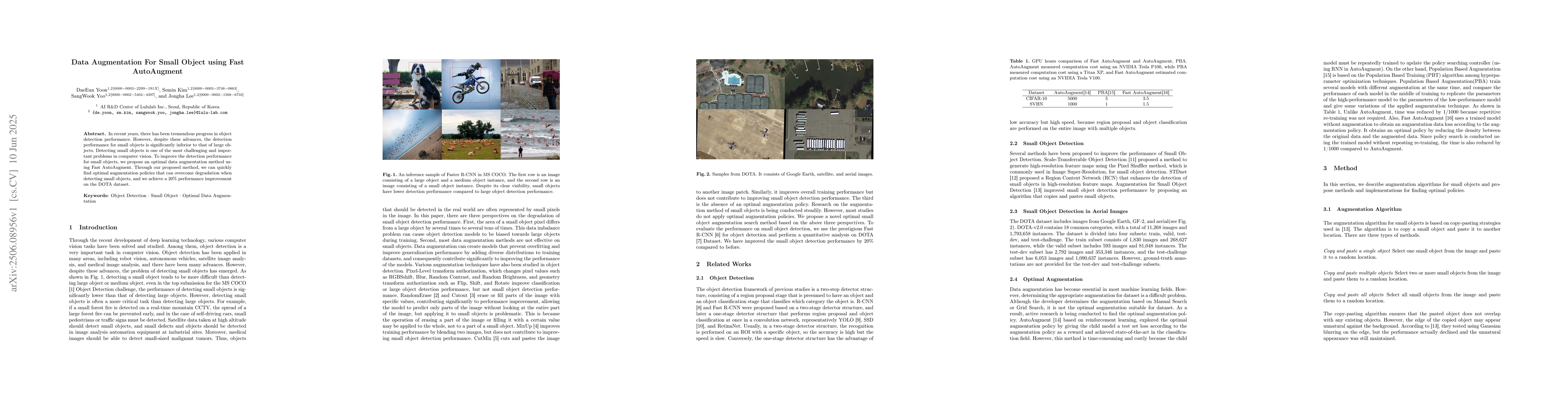 Thumbnail for Data Augmentation For Small Object using Fast AutoAugment