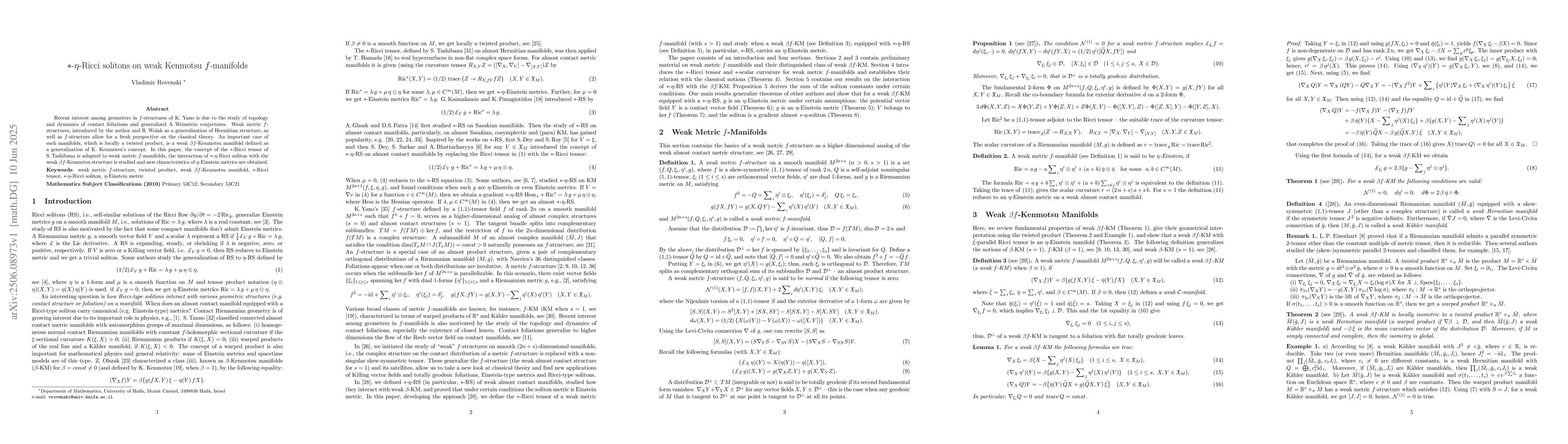 Thumbnail for $\ast$-$η$-Ricci solitons on weak Kenmotsu $f$-manifolds