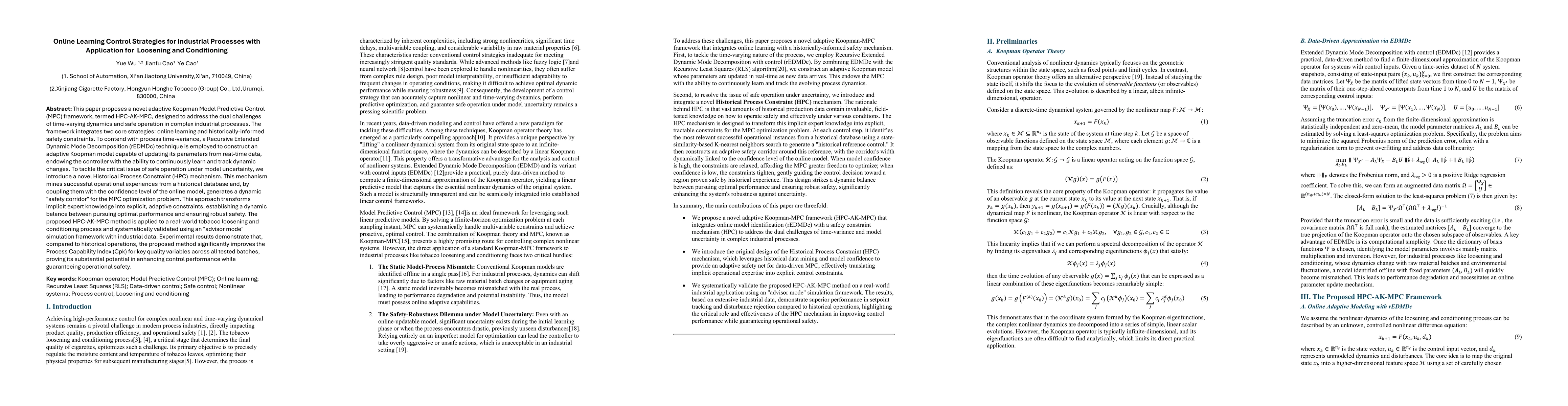Thumbnail for Online Learning Control Strategies for Industrial Processes with
  Application for Loosening and Conditioning