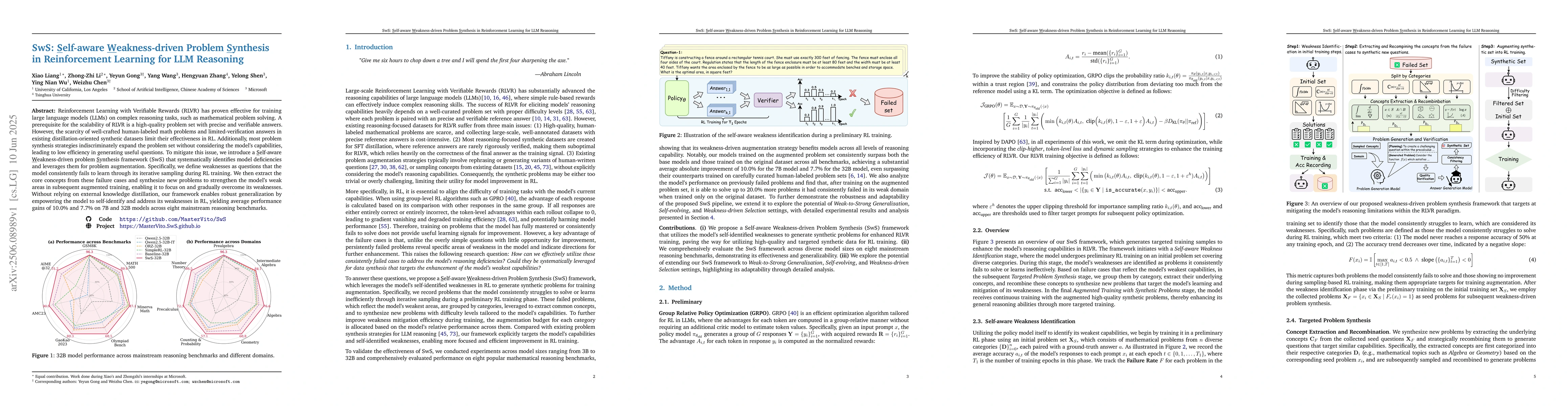 Thumbnail for SwS: Self-aware Weakness-driven Problem Synthesis in Reinforcement
  Learning for LLM Reasoning
