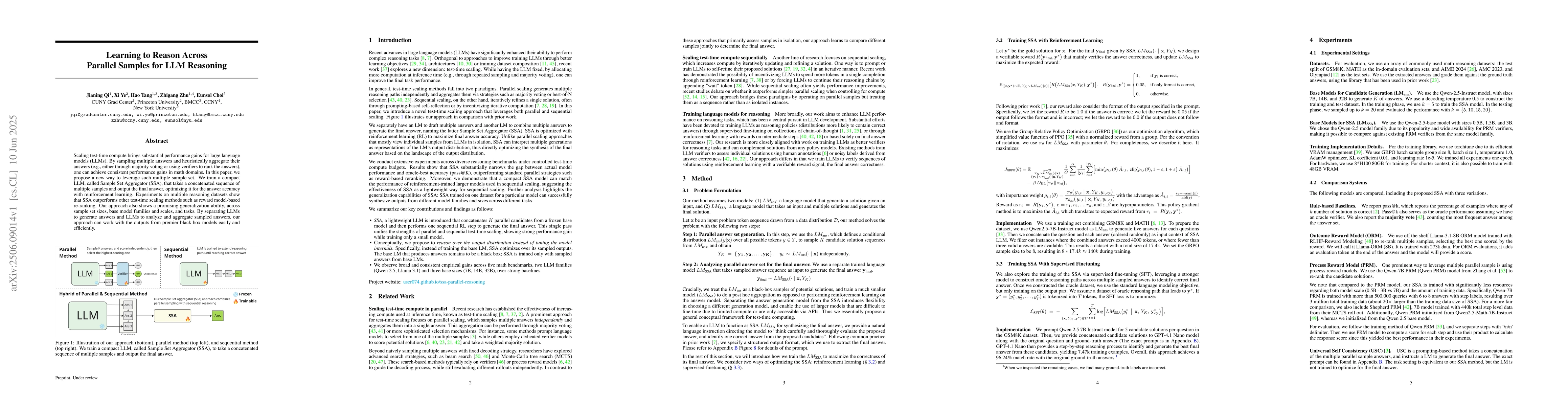 Thumbnail for Learning to Reason Across Parallel Samples for LLM Reasoning