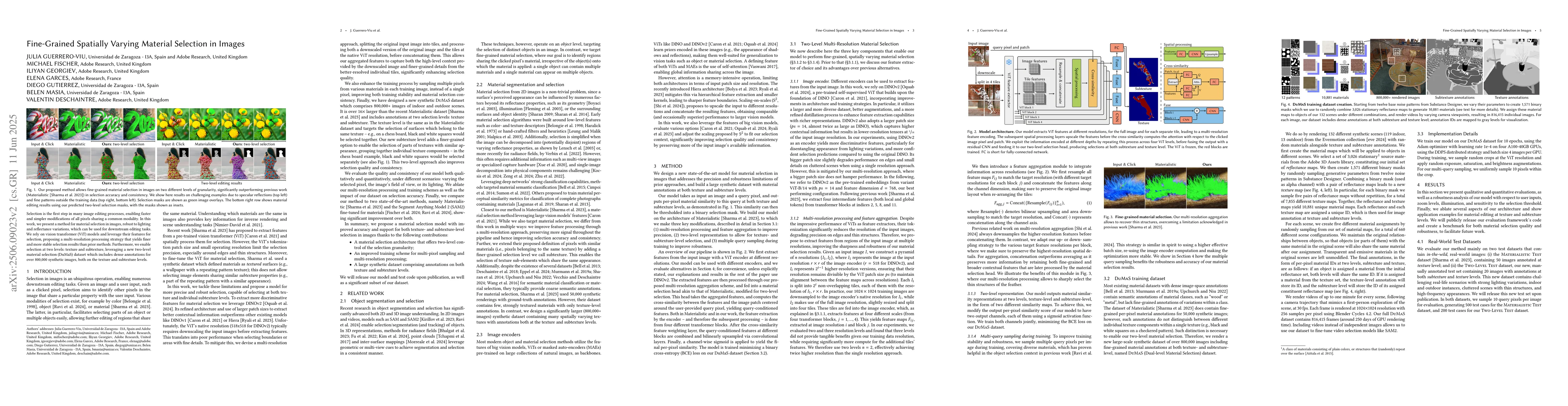 Thumbnail for Fine-Grained Spatially Varying Material Selection in Images