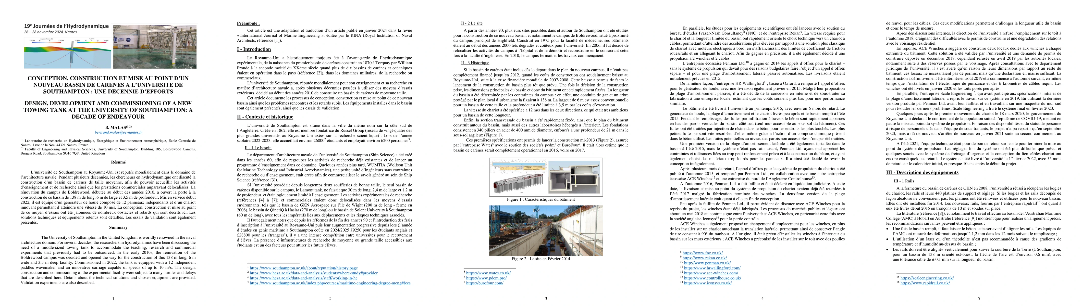 Thumbnail for Design, development and commissioning of a new towing tank at the
  University of Southampton: A decade of endeavour