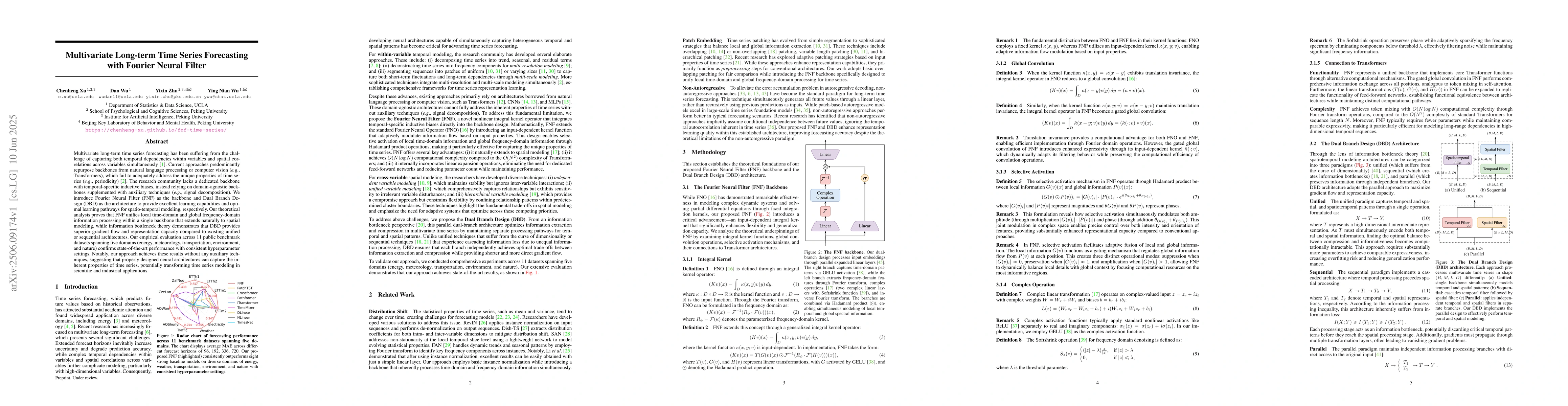 Thumbnail for Multivariate Long-term Time Series Forecasting with Fourier Neural
  Filter