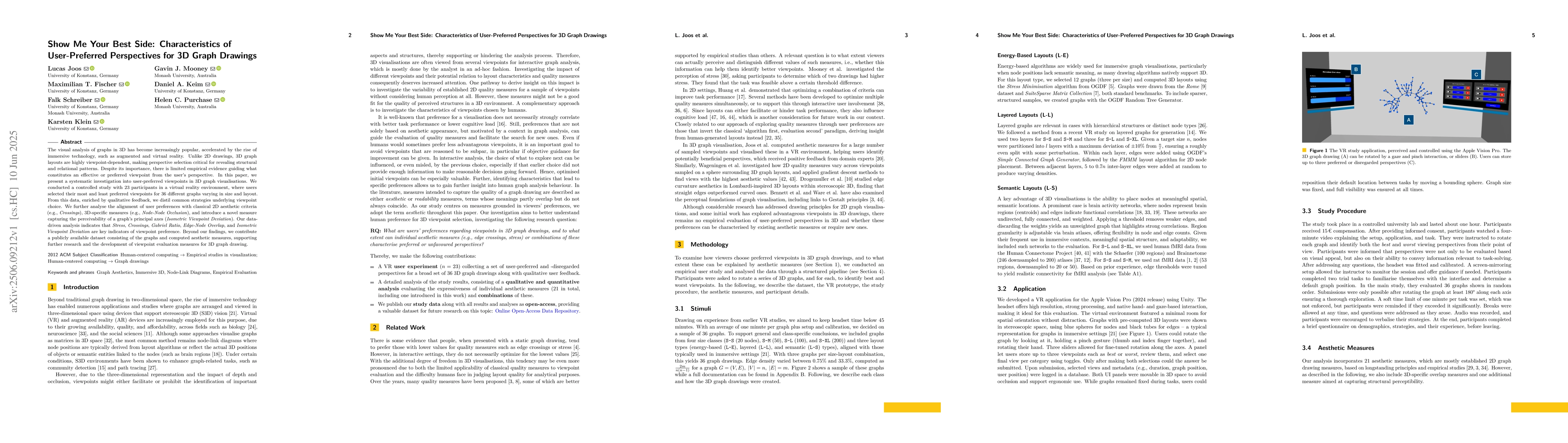 Thumbnail for Show Me Your Best Side: Characteristics of User-Preferred Perspectives
  for 3D Graph Drawings