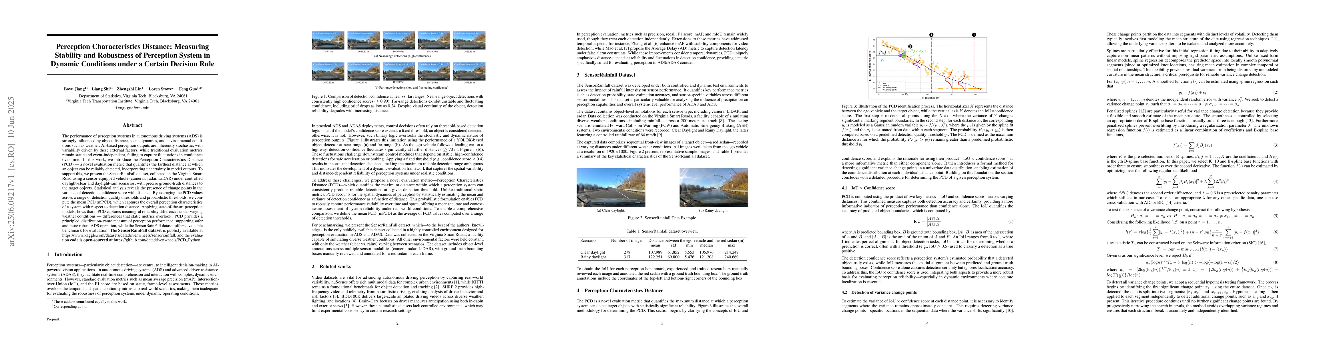 Thumbnail for Perception Characteristics Distance: Measuring Stability and Robustness
  of Perception System in Dynamic Conditions under a Certain Decision Rule