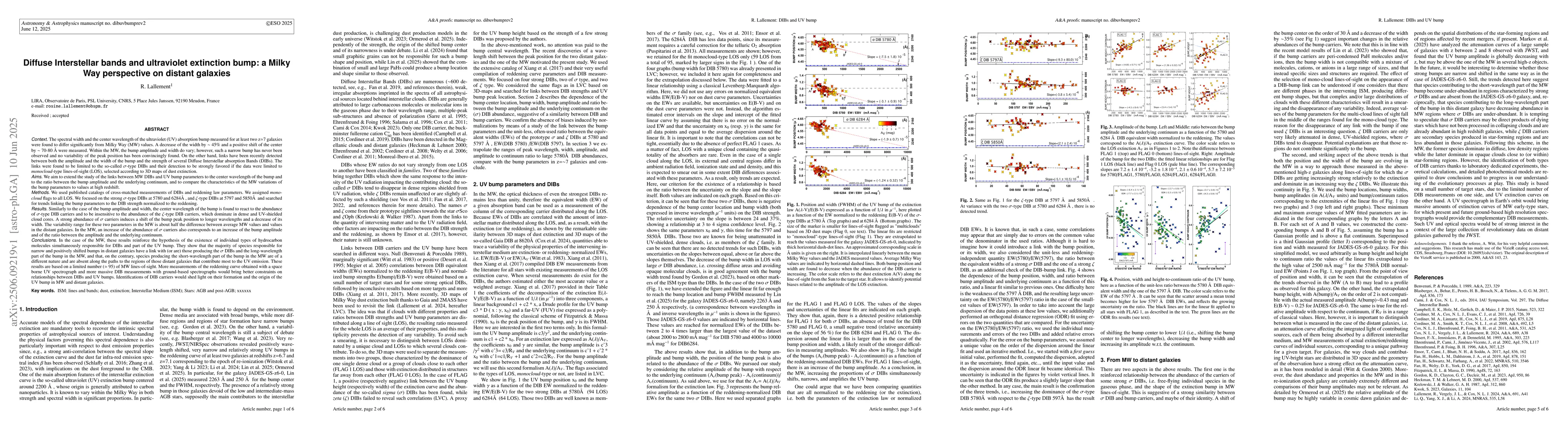 Thumbnail for Diffuse Interstellar bands and ultraviolet extinction bump: a Milky Way
  perspective on distant galaxies