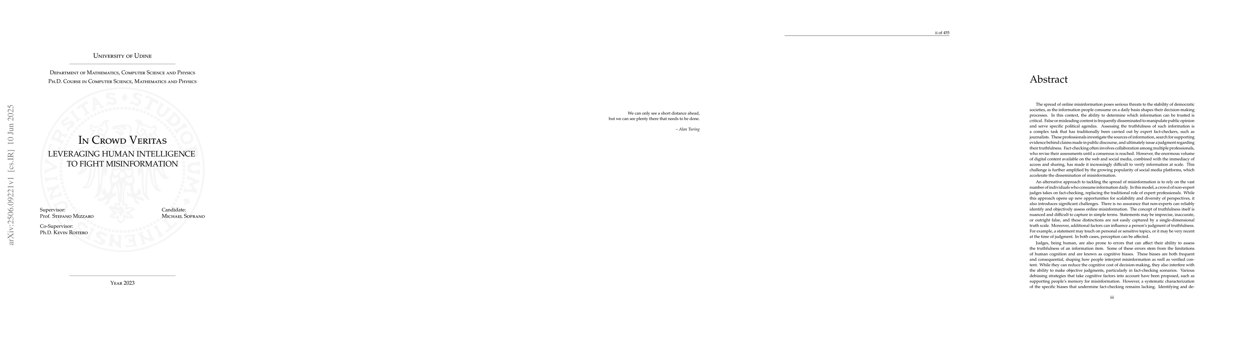 Thumbnail for In Crowd Veritas: Leveraging Human Intelligence To Fight Misinformation