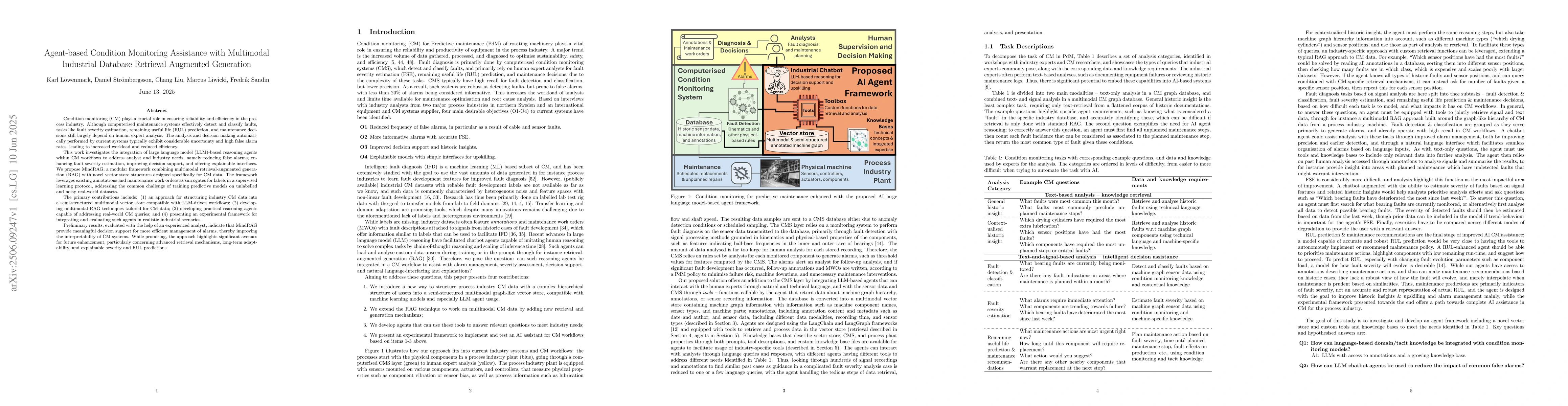 Thumbnail for Agent-based Condition Monitoring Assistance with Multimodal Industrial
  Database Retrieval Augmented Generation