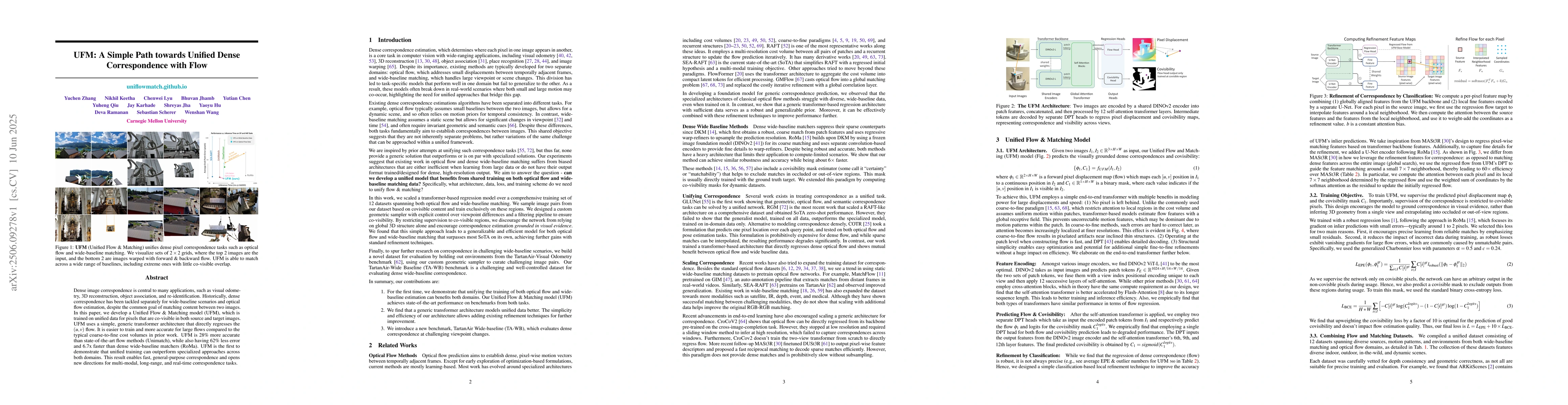 Thumbnail for UFM: A Simple Path towards Unified Dense Correspondence with Flow