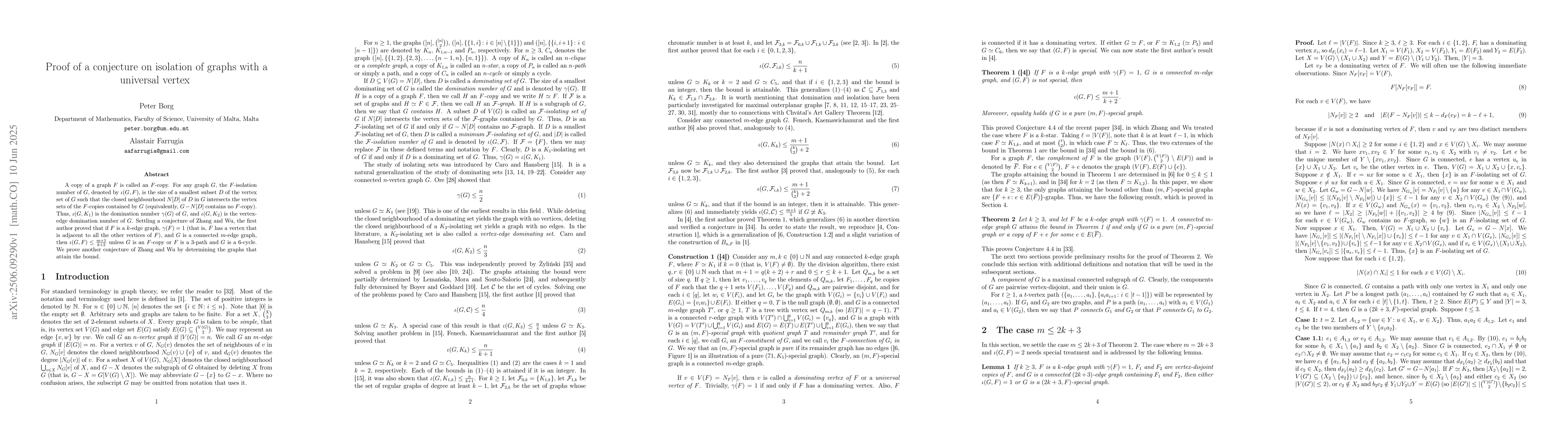 Thumbnail for Proof of a conjecture on isolation of graphs with a universal vertex