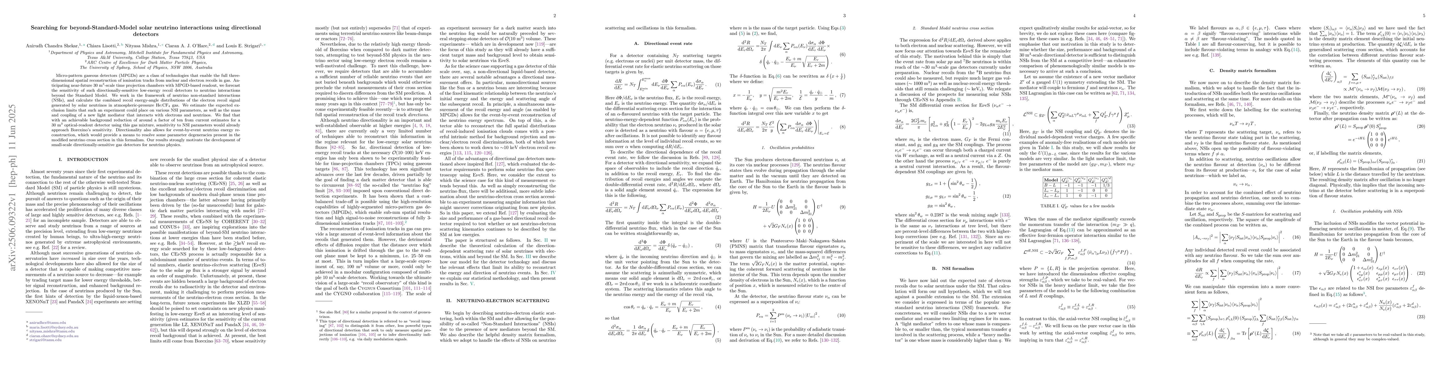 Thumbnail for Searching for beyond-Standard-Model solar neutrino interactions using
  directional detectors