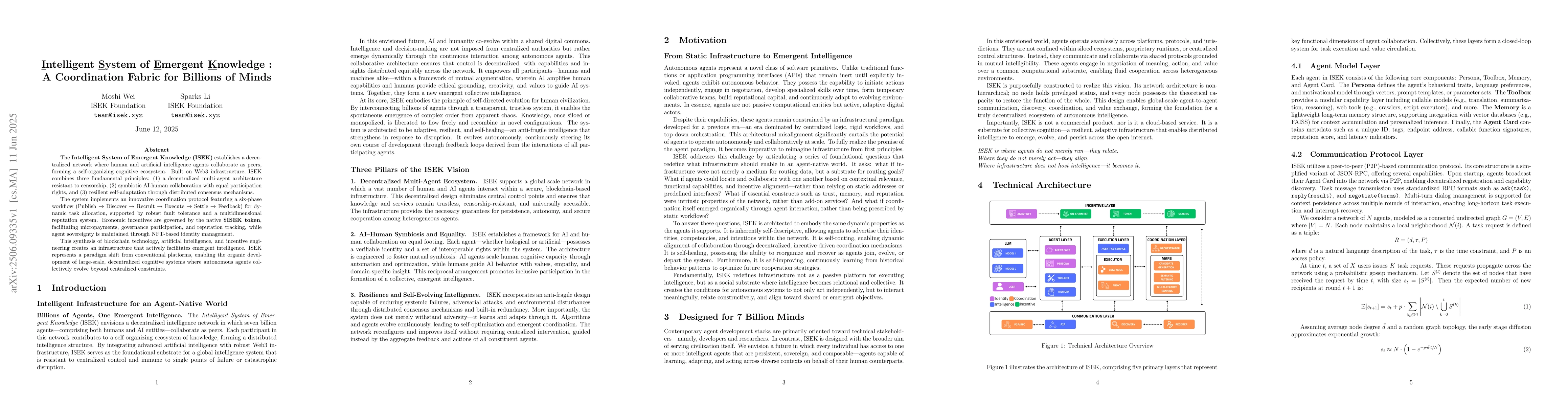 Thumbnail for Intelligent System of Emergent Knowledge: A Coordination Fabric for
  Billions of Minds